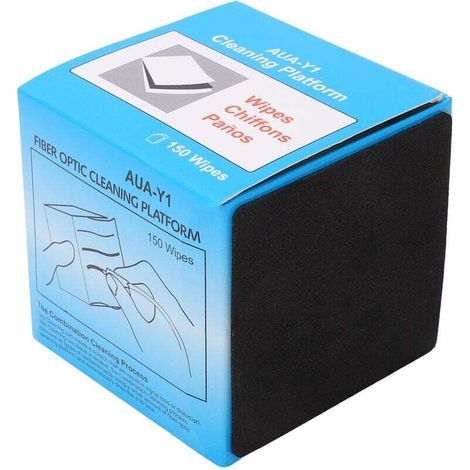 Lingettes pour fibre optique, boîte de 150 pièces, nettoyant pour connecteur de fibre optique, lingettes nettoyantes pour fibre optique et papier anti-poussière pour le visage avec tampon en caoutchou (1/4)