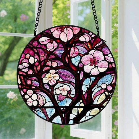 20cm Ornement Accroche-Soleil, Suspension Vitrail pour Fenêtre, Accroche-Soleils pour Fenêtres Ornements Suspendus, Décoration de Fenêtre Cadeau pour Amateurs de Fleurs, Cadeaux pour Mère et Grand-Mè (1/5)