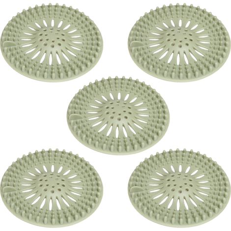 Cache-cheveux en silicone durable pour bonde de douche, facile à installer et à nettoyer, convient pour baignoire et salle de bain (vert).