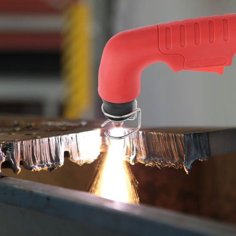 Tête de torche de découpe plasma avec poignée en métal et caoutchouc rouge pour machine de découpe Trafimet Ergocut S45 (1/5)