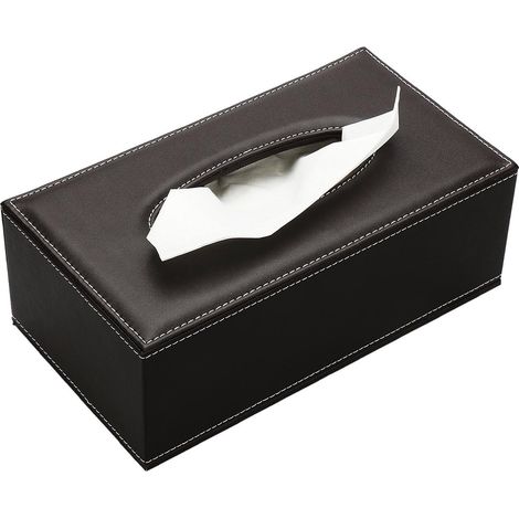 Boîte à mouchoirs en cuir pour la maison, le bureau et la voiture (marron) (1/5)