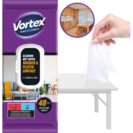 Salviette umidificate riutilizzabili Vortex per la pulizia di mobili e per rimuovere la polvere, 48 pezzi (1/3)