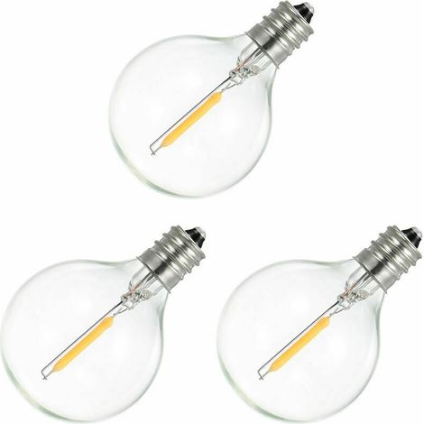 Ampoule LED G40 - Base E12 - 1 W - Blanc Chaud - Pour Guirlande Décorative Extérieure et Intérieure - 3 Pièces (1/5)