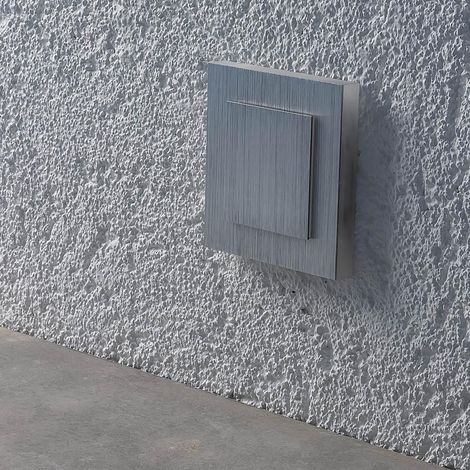 LED Treppenleuchte IP44 eckig Alu-gebürstet - Lichtfarbe: Warmweiß 1,5W - Lichtaustritt: Doppio (1/5)