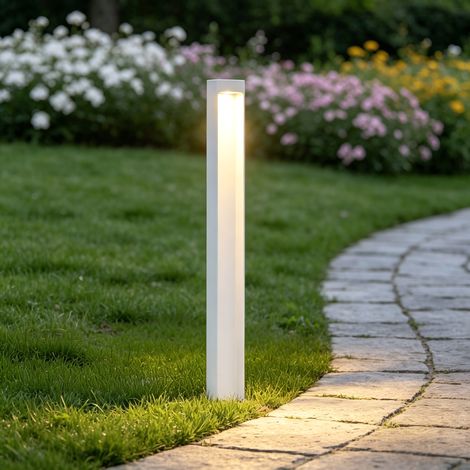 Mai & Mai Lampione da Giardino 3000K, Luminoso da Giardino IP65 Paletti Esterni Led 6X6X80cm in Alluminio per Giardini, Parchi, Aree Residenziali e Ingressi BaldersLights, Sabbia bianco