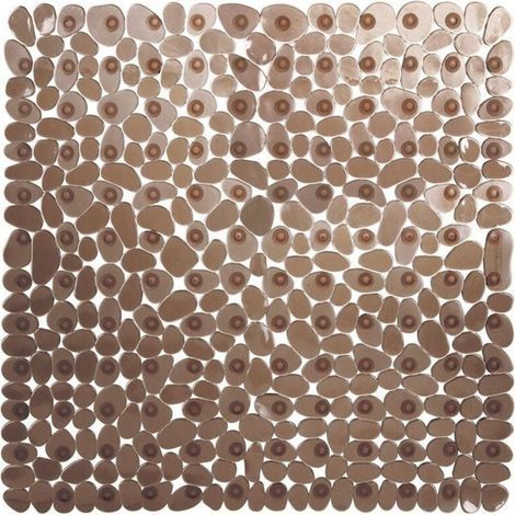 Tapis de Douche Antiderapant,54x54cm(Marron) Tapis de Douche Carrés,Tapis de Baignoire Antidérapant et Anti-moisissure,Tapis de Bain Antiderapant Enfant,Lavable en Machine avec Ventouse Tapis (1/4)