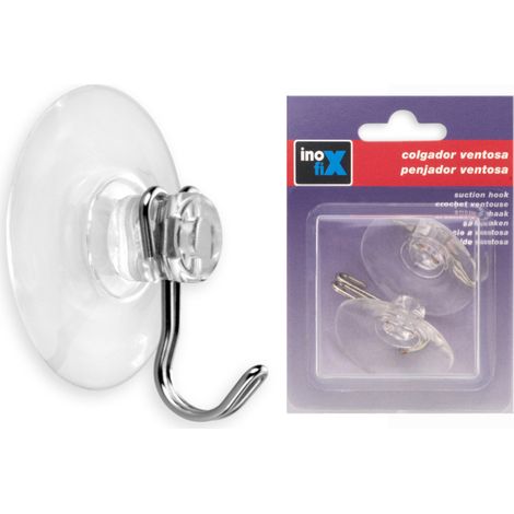 Crochet Ventousex2 Diam 45mm Chrome - INOFIX