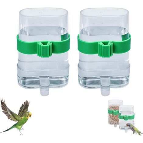 2 Pièces Mangeoire à Oiseaux, Accessoires pour Cage à Oiseaux, Mangeoire Transparente, Oiseaux Mangeoires Eau Automatique, pour Oiseaux, Perroquets-Chrom (1/5)