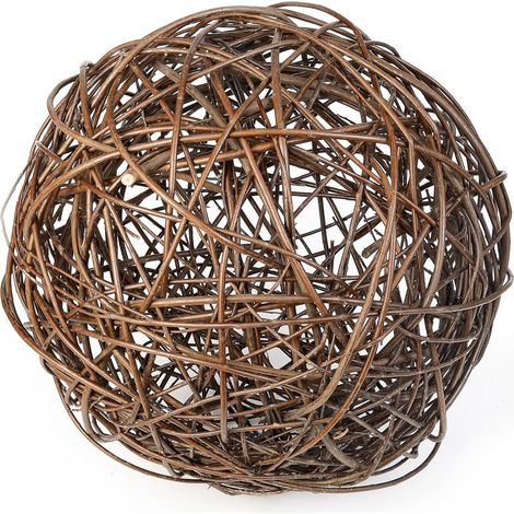 Boule En Osier - Ø 25 Cm - Décoration Intérieure Et Extérieure Pour Jardin Terrasse Balcon Entrée - 1 Pièce