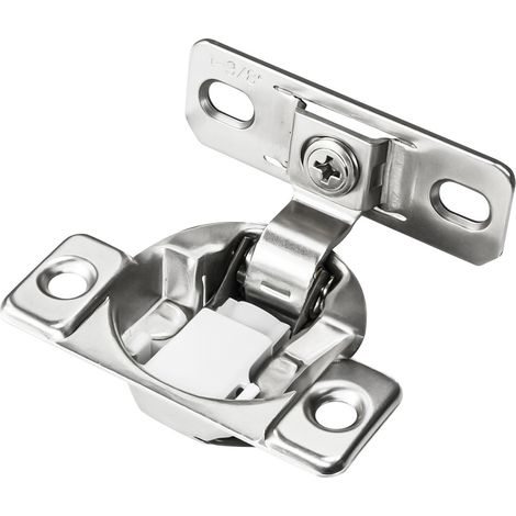 Charnière pour cadre de façade avec fermeture automatique - Décor : Nickelé - Diametre boîtier : 35 mm - Matériau : Acier - Ouverture : 110° - Profondeur boîtier : 11 mm (1/5)