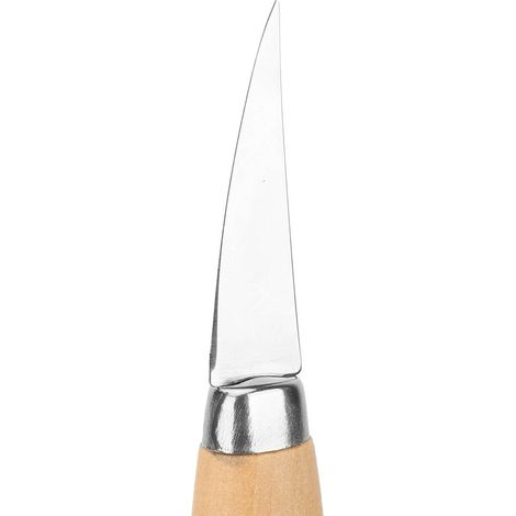 Lot de 2 couteaux de sculpture et gravure bois en acier inoxydable, courbé et droit, outils menuiserie (1/5)