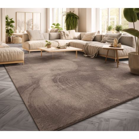 Wohnzimmer Kurzflor Einfarbig Modernes Design Waschbar 60 cm x 100 cm x 14 mm Taupe Rechteckig (1/5)