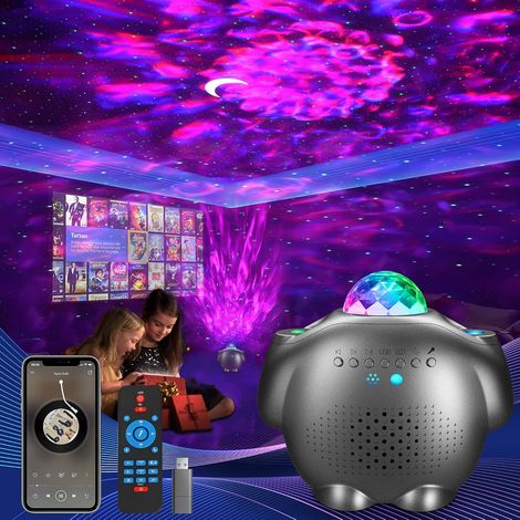 ZOLGINAH Projecteur Ciel Etoile, 4 en 1 Lampe Projecteur LED Dynamique Projecteur, 32 effets de projection Galaxy Projecteur Minuterie Réglable Veilleuse pour Bébé Enfant Decoration Chambre (Gris) (1/5)