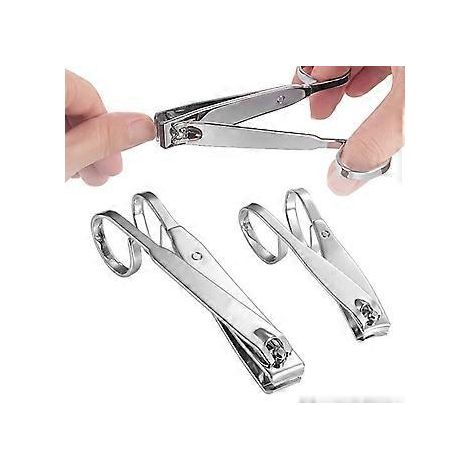 Grip Nagelknipser mit 360-Grad-drehbarem Kopf und gebogenem Griff aus Kohlenstoffstahl für Maniküre und Pediküre