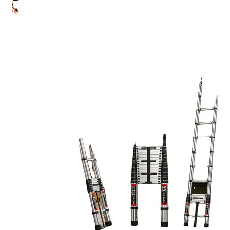 Teleskopleiter, Edelstahl, 150 KG Tragfähigkeit, Silber (1/5)
