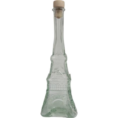 Bottiglia in vetro Torre Eiffel 150 ml con tappo per liquori limoncello decorazioni decoupage bomboniera bottigline olio sali minerali collezione