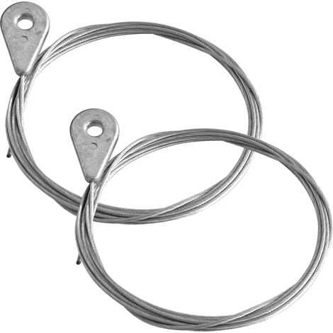 2x Cable souple tondeuse 1.5 mm 2.5 m avec tête oeillet Ø6.5 mm motoculture tracteur commande accélérateur (1/3)