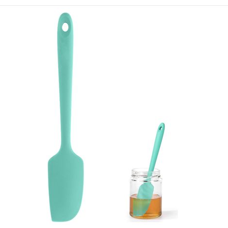 Mini espátula de silicona: una mini espátula moldeada de una sola pieza, flexible, resistente al calor y antiadherente un utensilio de cocina adecuado para cocinar, remover y raspar ingredientes (verd (1/5)