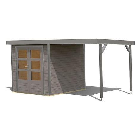 GH Jupiter 2 D 213x217x211cm wassergrau Anbaudach ca. 2,35m