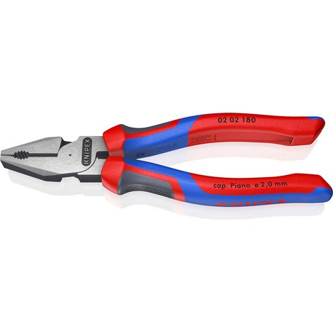 KNIPEX 02 02 180 SB High Leverage Combination Pliers with comfort handles black atramentized 180 mm
