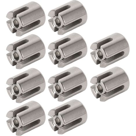 Lot de 10 pinces de câble croisées en acier inoxydable 316, serre-câbles pour rambarde, accessoires de fixation murale, diamètre 3mm (1/5)