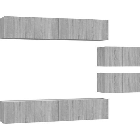 Maison Exclusive - 6-tlg. TV-Schrank-Set Grau Sonoma Holzwerkstof (1/5)