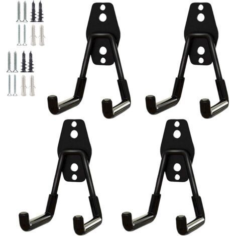 4 Pack Heavy Duty Garage Hooks, Utility Storage Hooks, Garden Tool Storage Organizer, Steel Wall Hooks (Small U Hook) (1/5)