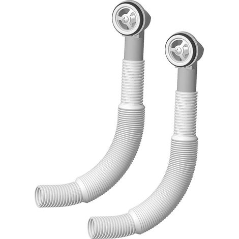 Kit de trop-plein rond 2 pièces 26 mm pour évier de cuisine - Drain ID 21 mm et tuyau 250 mm, facile à installer (tuyau de trop-plein rond) (1/5)