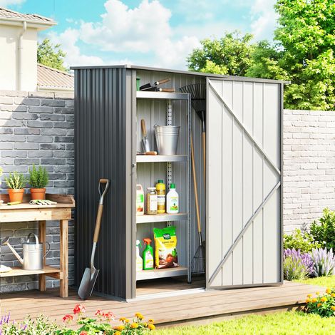 Abri de jardin en tôle ondulée noire, 1,62 m x 0,95 m (1/5)