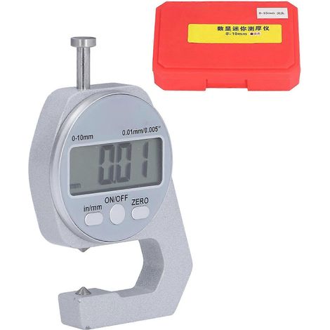 Digitales Dickenmessgerät 0–10 mm Messbereich, Mini-Elektronik-Dickenmesser mit LCD-Digitalanzeige