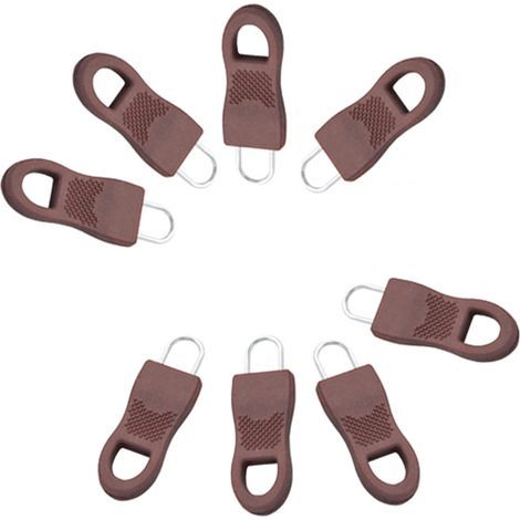 Goupille de traction pour glissière de fermeture éclair, lot de 8, marron (1/5)