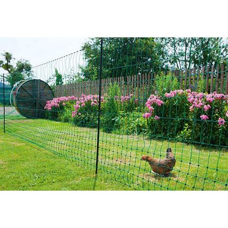Kerbl 292276 - Rete per pollame, 50 m, 106 cm, a punta, senza corrente, colore: Verde (1/4)