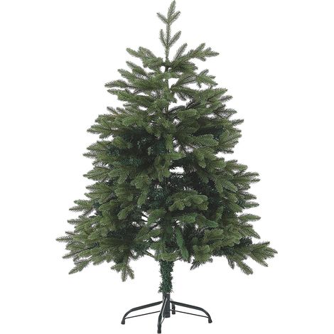Árbol de Navidad artificial verde PVC base metálica 120 cm estilo tradicional Huxley (1/5)