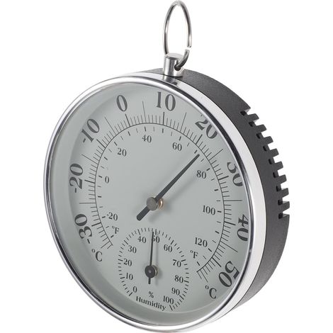 Thermomètre-hygromètre numérique, métal, blanc, pour chambre (1/5)
