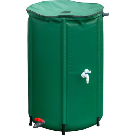 Meister Regentonne faltbar - 250 Liter - 88 x Ø 60 cm - Kunststoff - grün / Regenfass / Regentonnenbehältnis / Wasserspeicher / 9968100