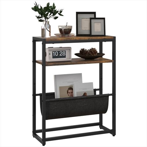 Table d'appoint compact avec rangements et structure en acier (1/5)
