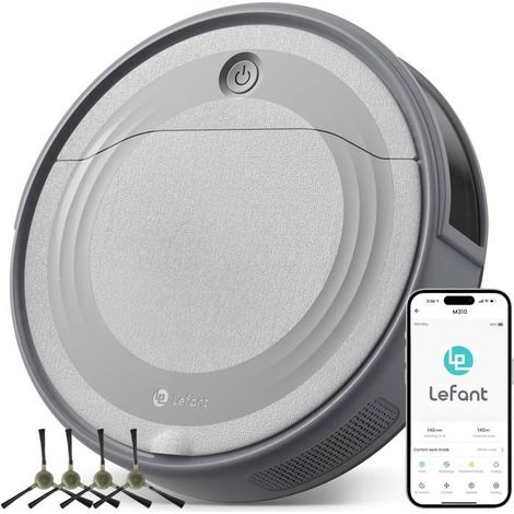 Robot aspirateur - Lefant M310 - Aspiration 4500Pa - 180 minutes d'autonomie - Contrôle App/Alexa
