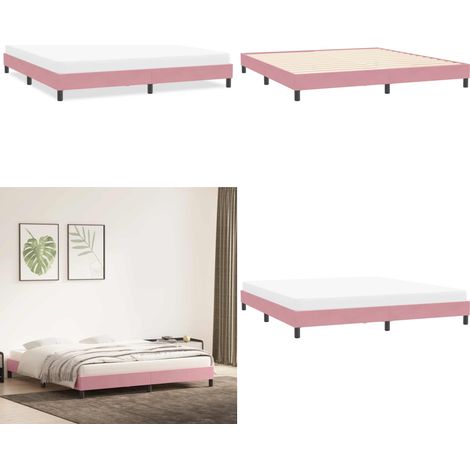 vidaXL Cadre de lit sans matelas rose 200x220 cm velours (1/5)
