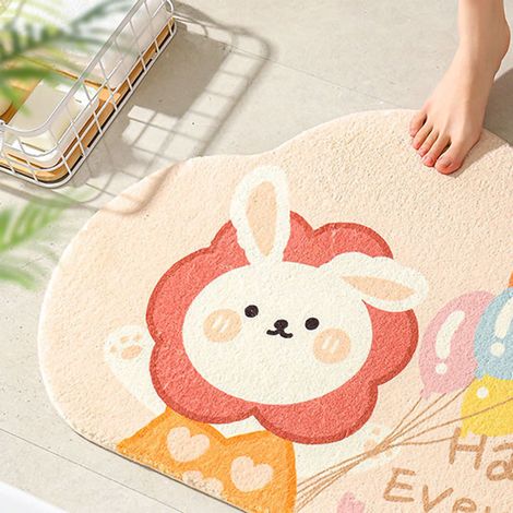 Tapis de salle de bain/chambre, tapis de salle de bain/toilettes antidérapant, tapis absorbant avec motif lapin ballon, 50 x 80 cm (1/5)