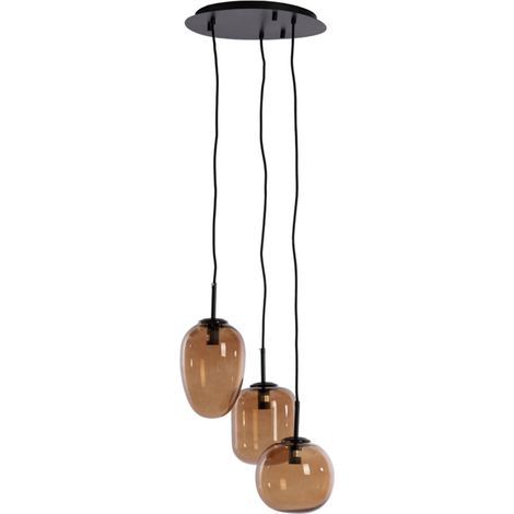 Light & Living - lámpara colgante - Mezza - marrón - vidrio -