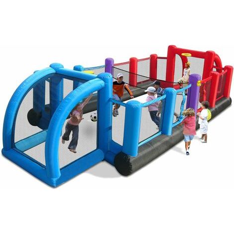 Campo Campetto da Basket Calcio Calcetto Giostra Gonfiabile con Pompa Inclusa Happy Hop (1/5)