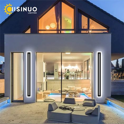 Applique murale LED longue (60 x 10 cm - Blanc froid) pour extérieur, étanche IP65, en aluminium, pour jardin, porche ou villa, 110 V/220 V. (1/5)