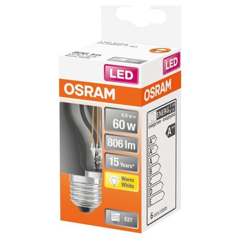 LED Esférico Claro Filamento 7W E27 Caliente Bte 1 - Osram