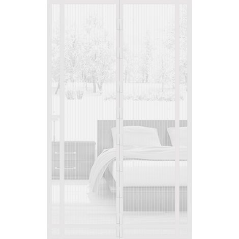 Moustiquaire Rideau magnétique 130x220 cm, Blanc (1/5)