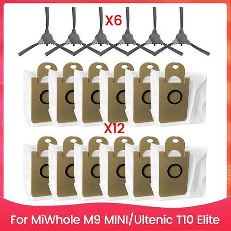 Ensemble de 18 sacs à poussière et brosses pour aspirateur MiWhole M9 MINI et Ultenic T10 Elite - Pièces de rechange (1/5)