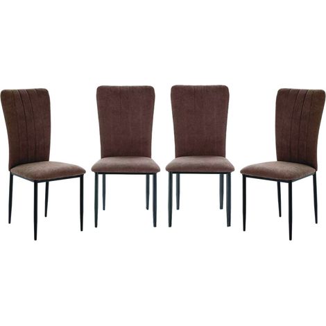 CALICOSY - Lot de 4 chaises en tissu avec pieds en métal noir L43 cm - HOLLY (1/5)