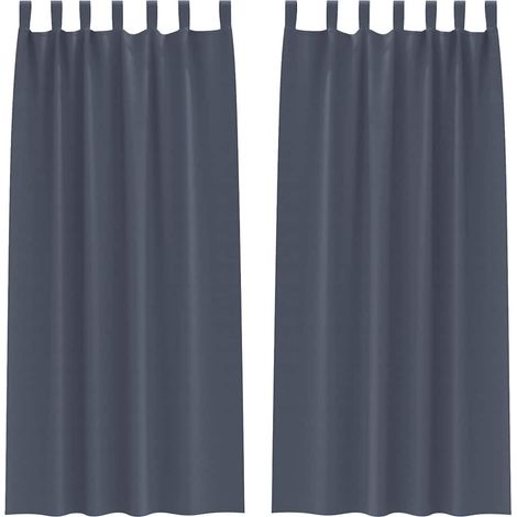 Maison Exclusive - Verdunkelungs-Vorhänge mit Ringen 2 pcs Anthra