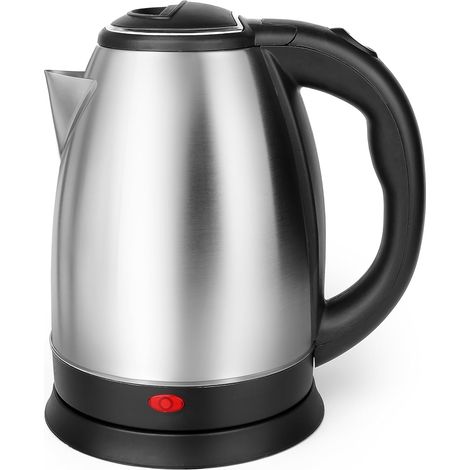 Bouilloire électrique 1,8 L - Acier inoxydable - Sans fil - Base pivotante à 360° - Arrêt automatique - Théière électrique - 1500 W - Noire (1/5)
