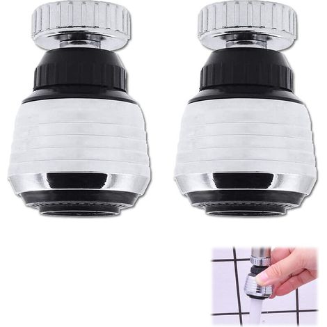 [Pack de 2 produits]embout de robinet de cuisine,Tête de Robinet de Cuisine 360 ° Pivotant,economiseur d'eau pour robinet,mousseur robinet,brise jet robinet,adaptateur robinet cuisine (1/5)