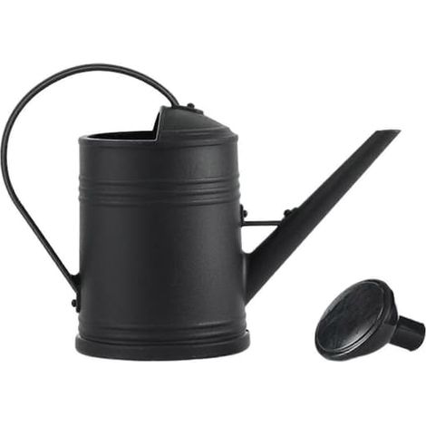 Arrosoir 2000 ml – Poignée courbée, design givré, noir (1/4)